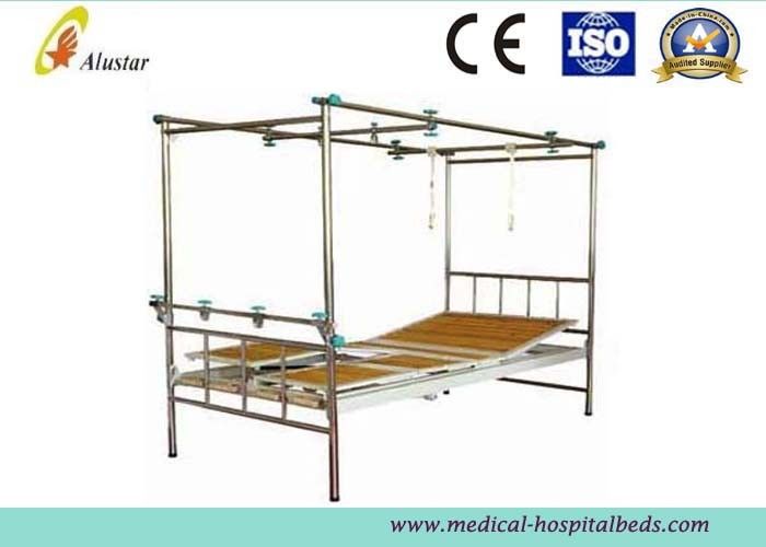 Stainless Steel 3 Crank Double Arm Manual Hospital Orthopedic Adjustable Beds (ALS-TB02)